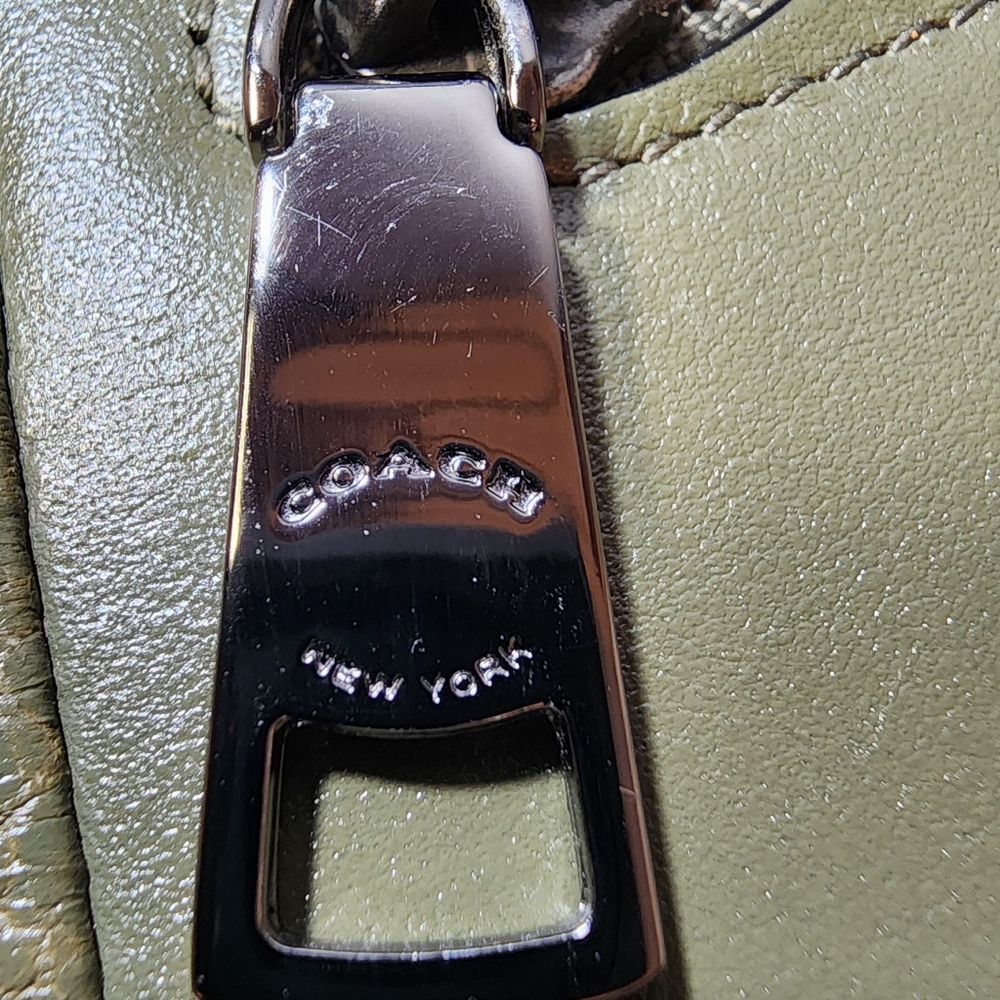PRAIRIE SATCHEL (COACH F56818) Sage Green/DARK GUNMETAL EUC - Picture 6 of 16